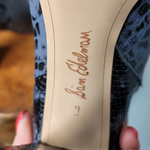 🆕️ Sam Edelman Codie Bootie in Navy/Black Snake Print - Like New