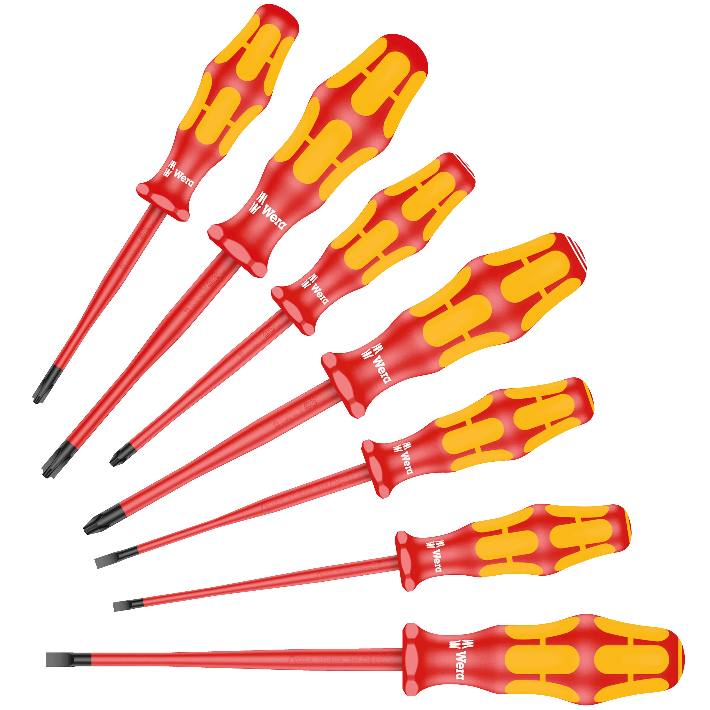 160 iSS/7 screwdriver set Kraftform Plus Series 100. With reduced blade diameters and smaller handle diameters