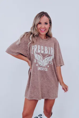 1973 Free Bird Graphic Tee - Mocha