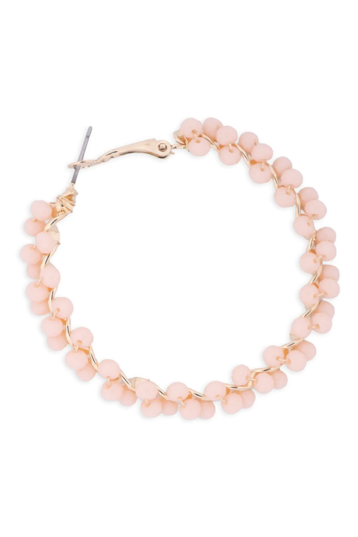 26924 - WIRED GLASS BEADS WRAP HOOP EARRINGS