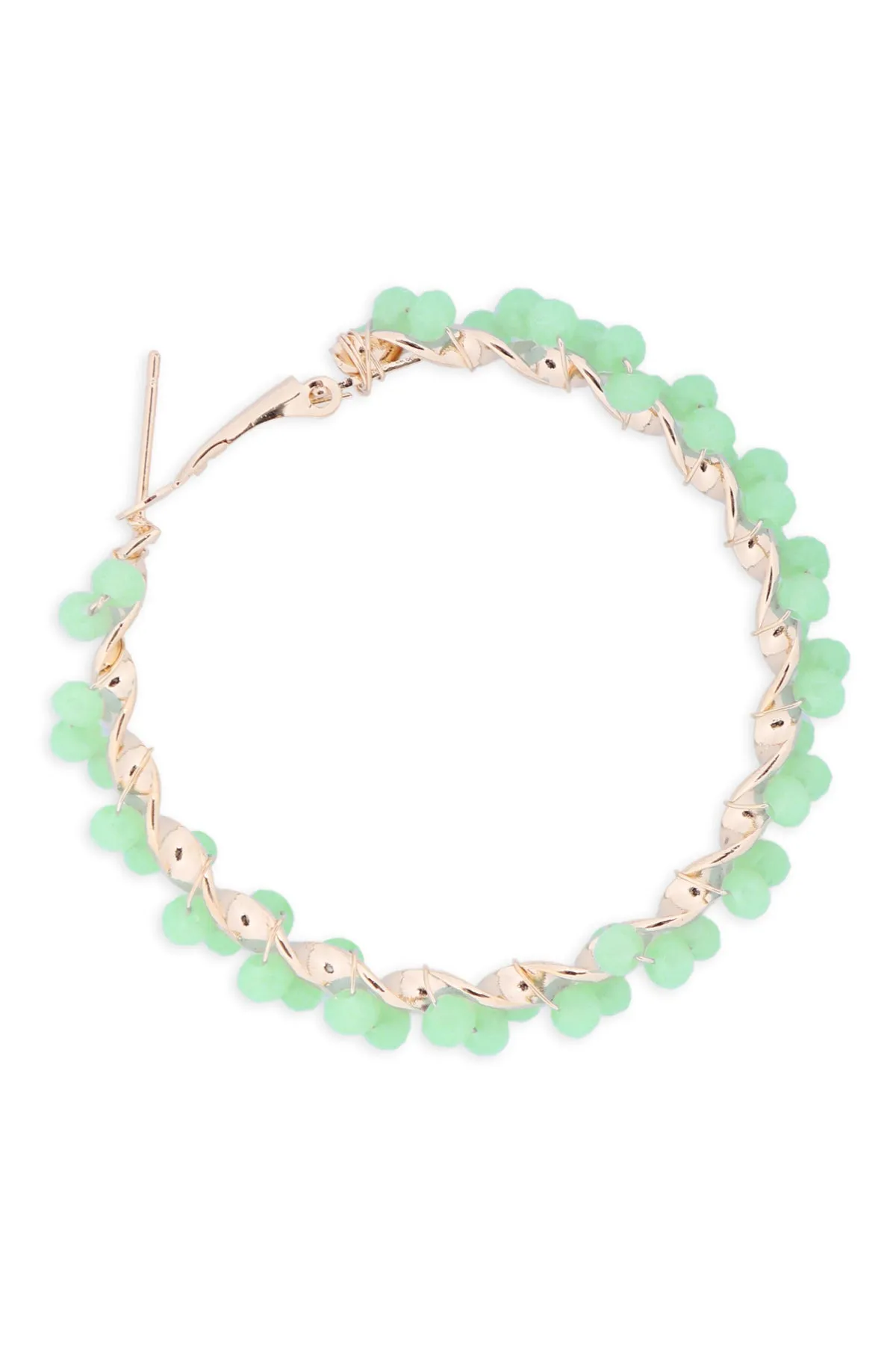 26924 - WIRED GLASS BEADS WRAP HOOP EARRINGS