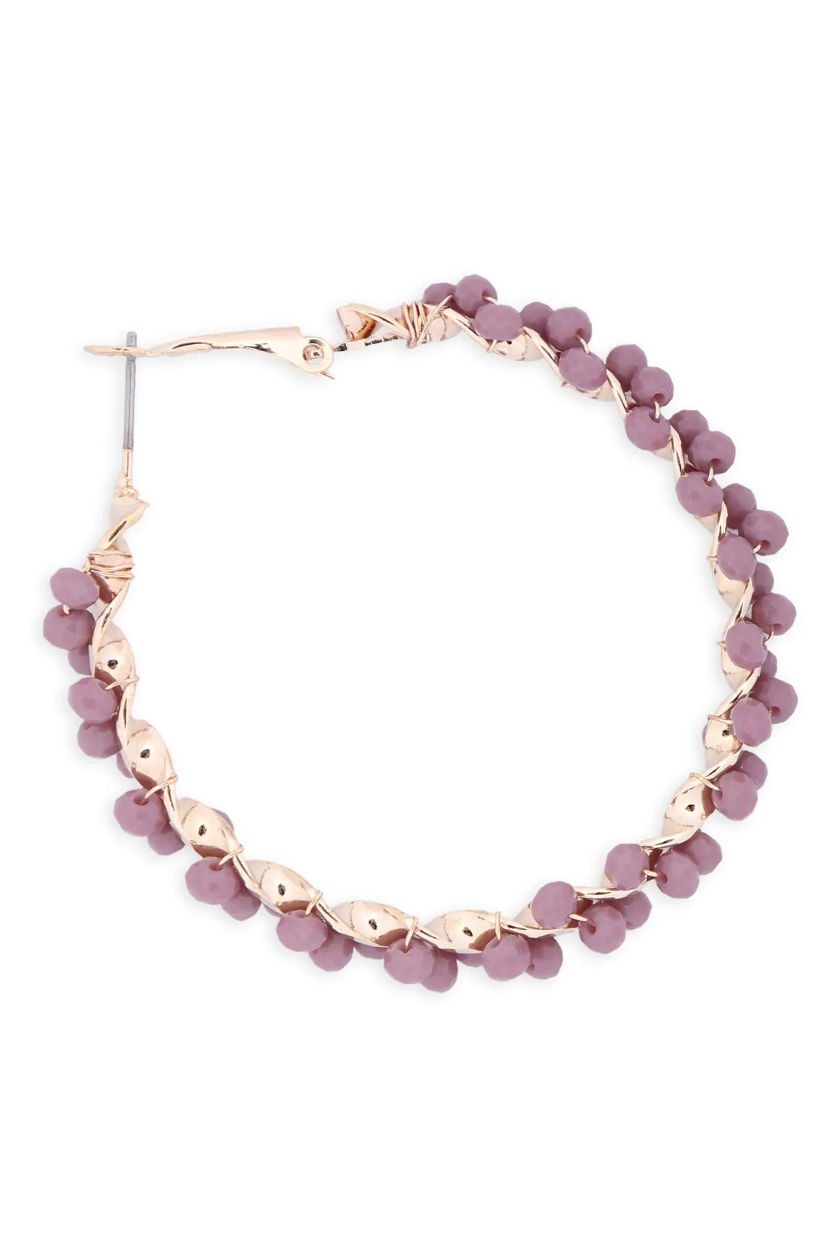 26924 - WIRED GLASS BEADS WRAP HOOP EARRINGS