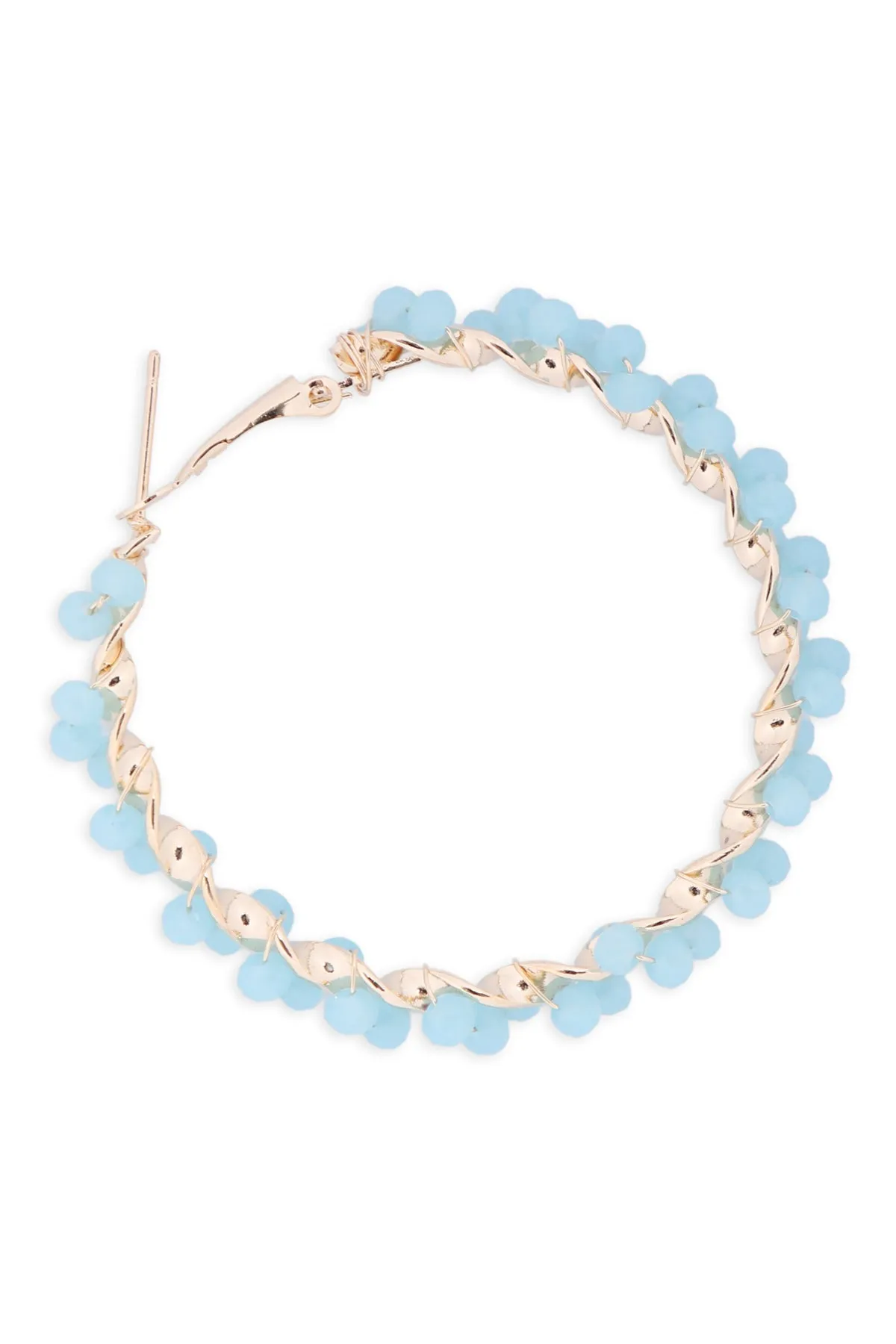 26924 - WIRED GLASS BEADS WRAP HOOP EARRINGS
