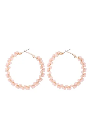 26924 - WIRED GLASS BEADS WRAP HOOP EARRINGS