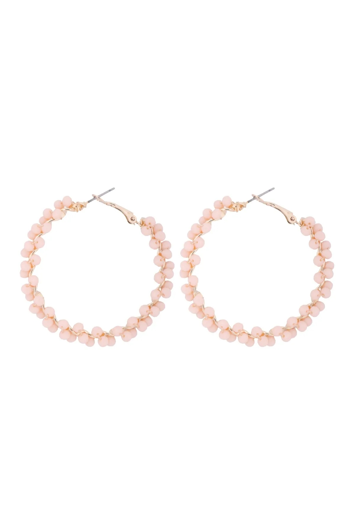 26924 - WIRED GLASS BEADS WRAP HOOP EARRINGS