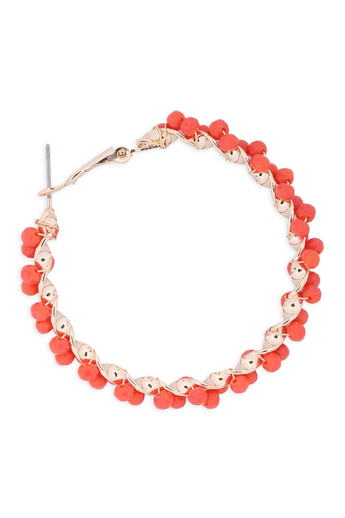 26924 - WIRED GLASS BEADS WRAP HOOP EARRINGS