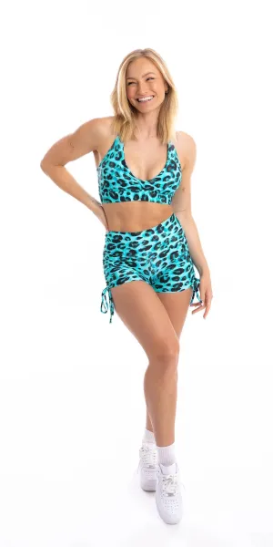 Aqua Leopard Eco Bootie Shorts
