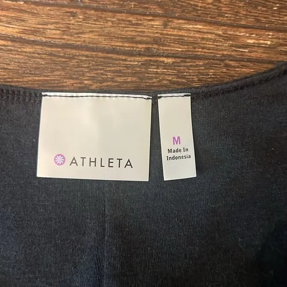 Athleta Jura Sleeveless Ruched Waist Pockets Black Dress Size Medium
