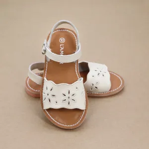 Augusta Girls Embroidered Scalloped Sandal