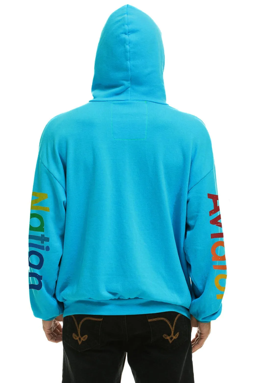 AVIATOR NATION HAMPTONS RELAXED PULLOVER HOODIE - NEON BLUE