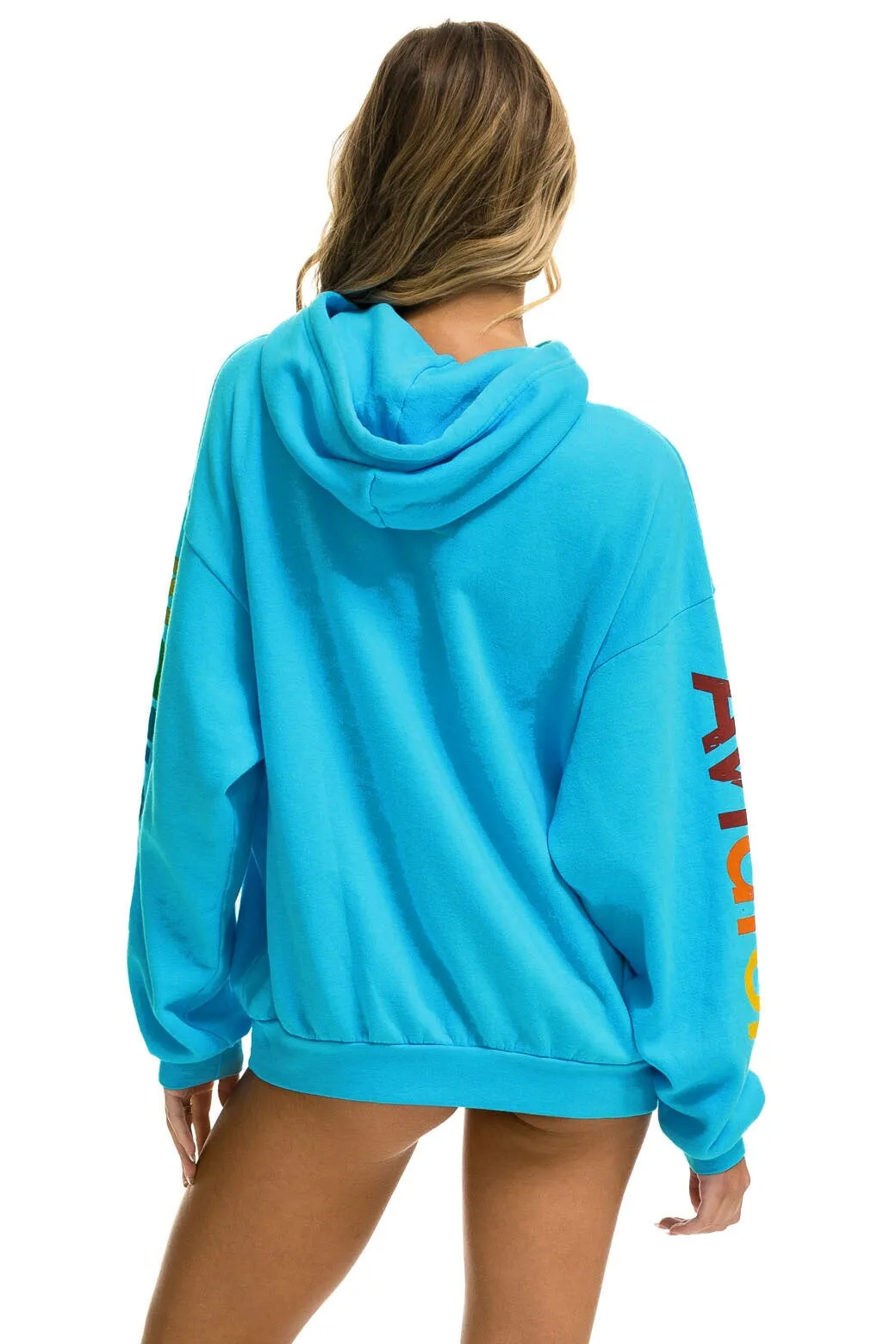 AVIATOR NATION HAMPTONS RELAXED PULLOVER HOODIE - NEON BLUE