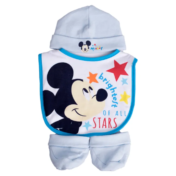 Baby Beanie Bib and Bootie 3 Piece Set Mickey Mouse