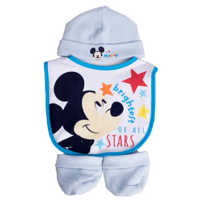 Baby Beanie Bib and Bootie 3 Piece Set Mickey Mouse
