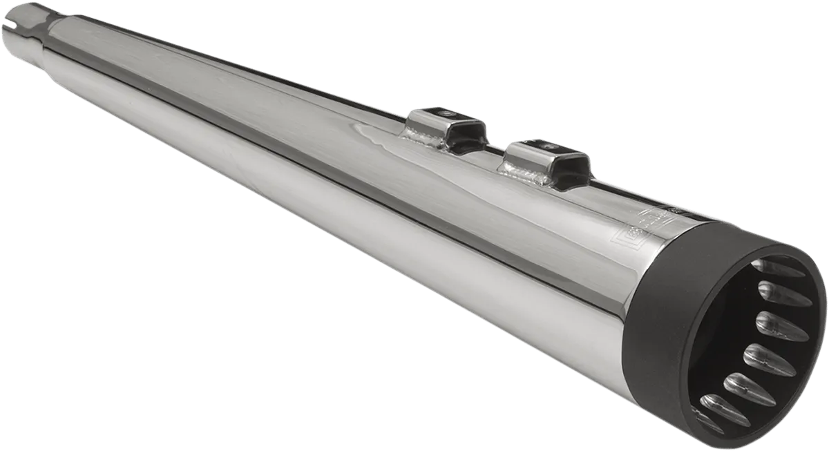 Bassani Manufacturing 1F572DNT5 4in. DNT Megaphone Muffler with Acoustically Tuned Baffle - Chrome with Polished End Cap