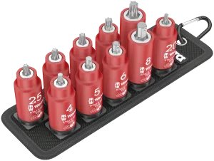 Belt B VDE 1 Zyklop bit socket set TORXÂ® / hexagonal socket with holding function, 3/8" drive