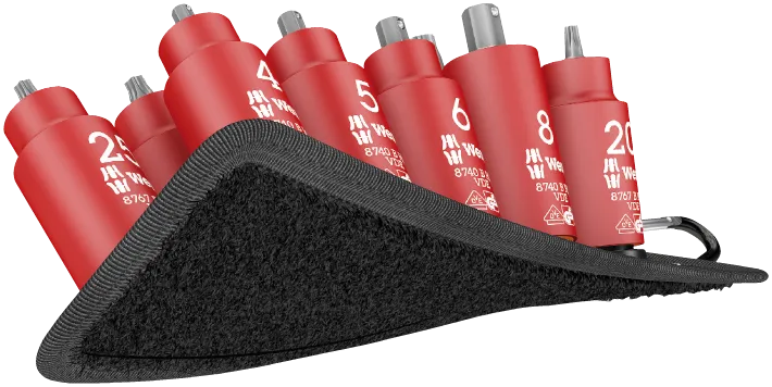 Belt B VDE 1 Zyklop bit socket set TORXÂ® / hexagonal socket with holding function, 3/8" drive