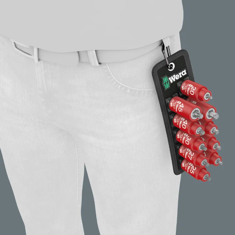 Belt B VDE 1 Zyklop bit socket set TORXÂ® / hexagonal socket with holding function, 3/8" drive