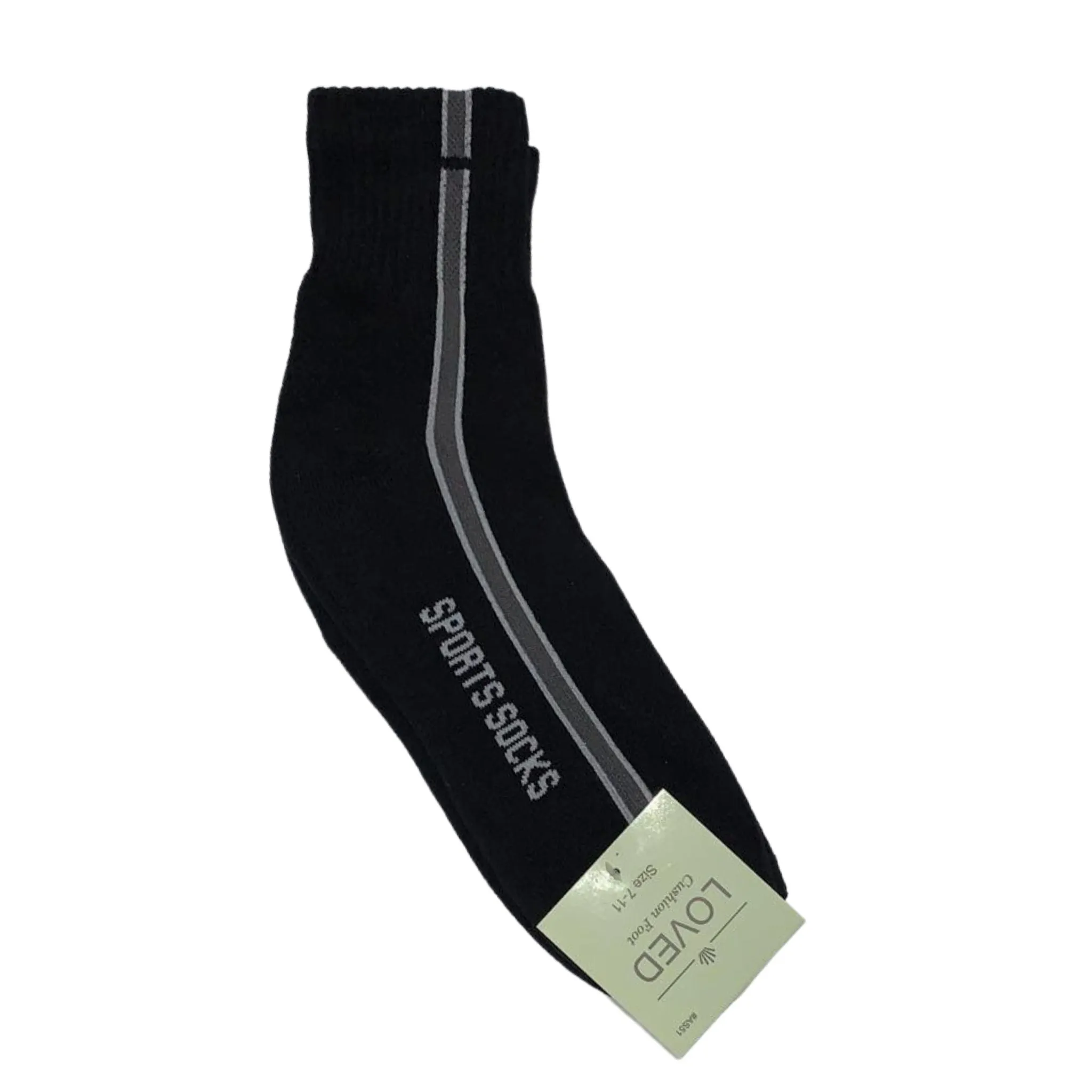 Black Sport Socks (Pair) AS51 | Size 7-11
