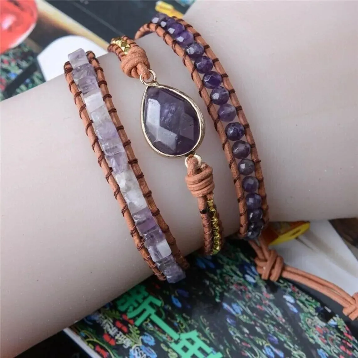 Boho & Mala Stone 3 Wrap Bracelet