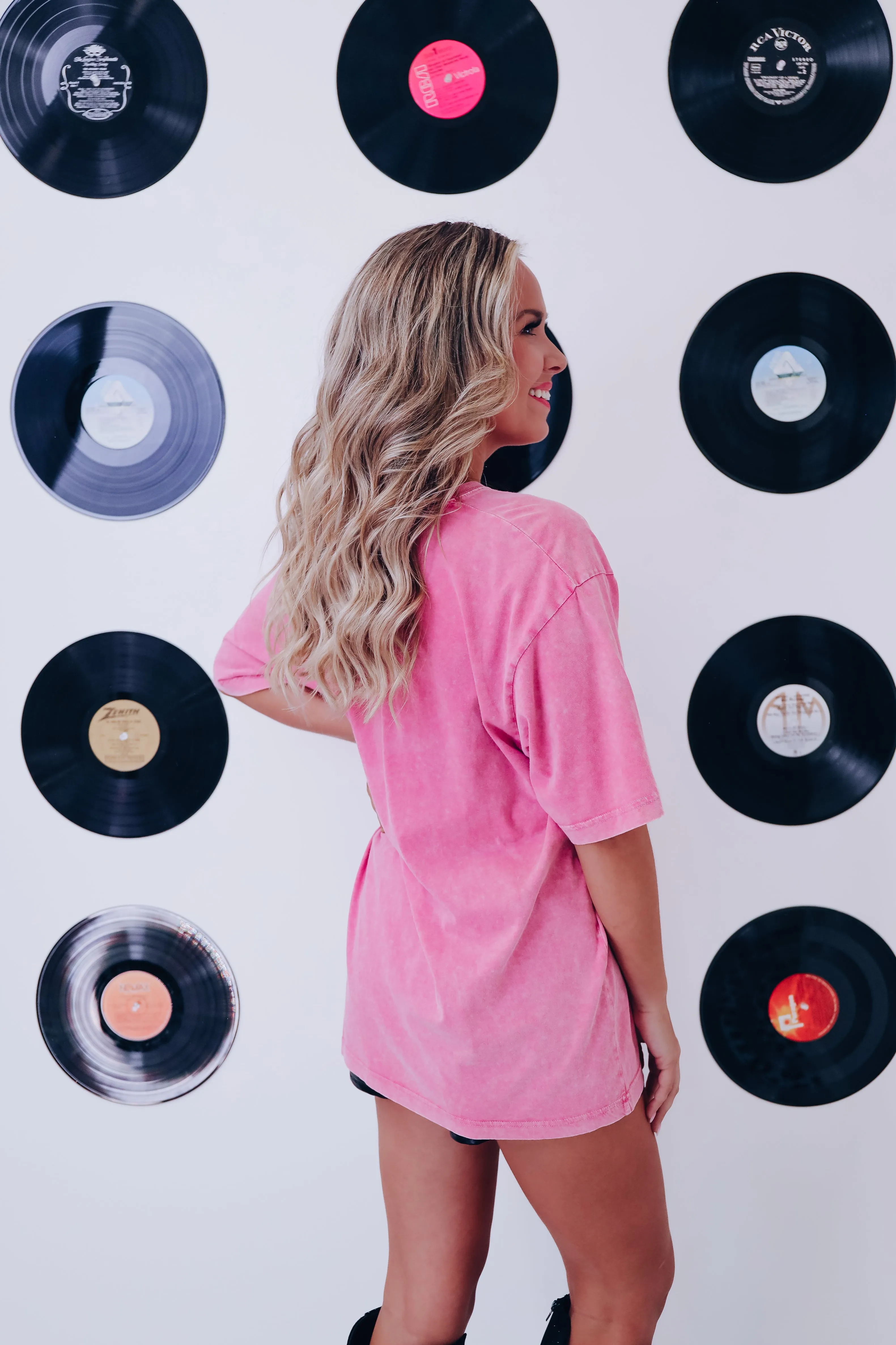 Boot Scootin' Mineral Wash Graphic Tee - Pink