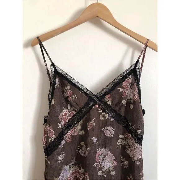 Brock collection x H&amp;M floral maxi lace slip dress size large