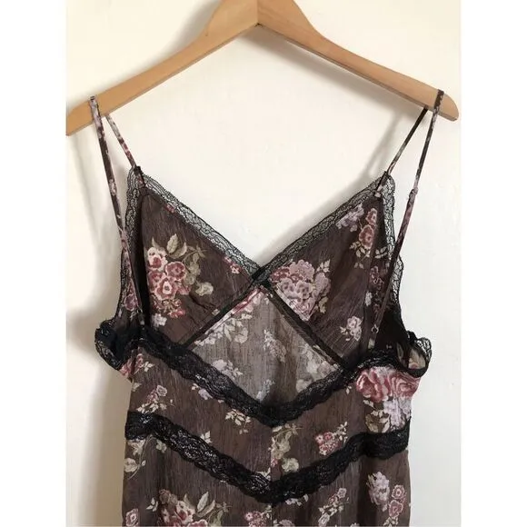 Brock collection x H&amp;M floral maxi lace slip dress size large