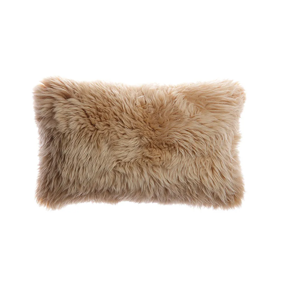 Camel Sheepskin Lumbar Pillow