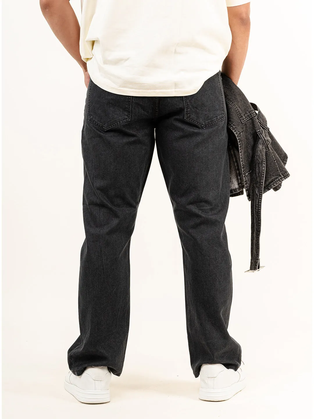 Carbon Black Extra Flared Straight Fit Men's Jeans