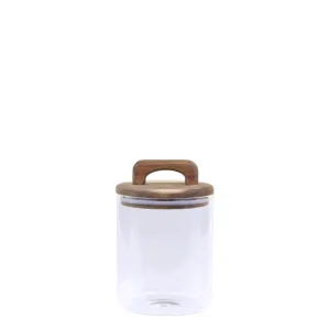 Chic Antique Opbevaringsglas m. låg af akaciatræ - Flere størrelser
