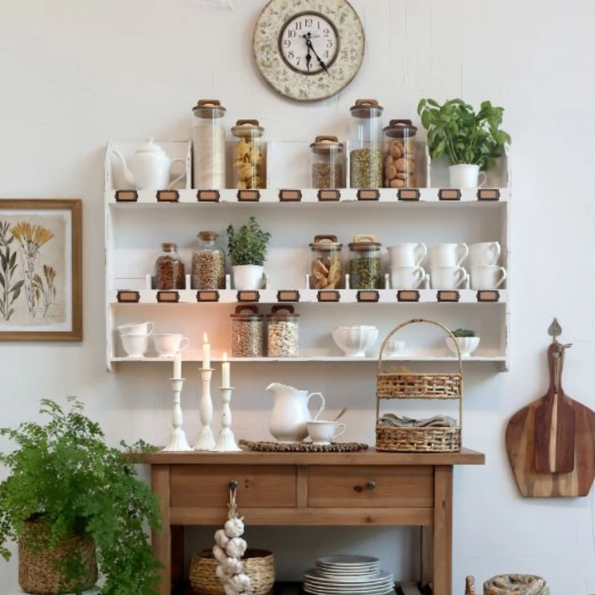 Chic Antique Opbevaringsglas m. låg af akaciatræ - Flere størrelser