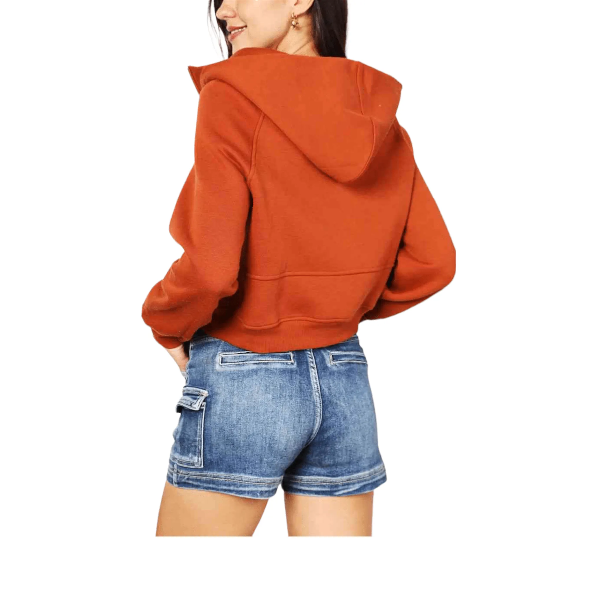 Chic Crop Zip Hoodie