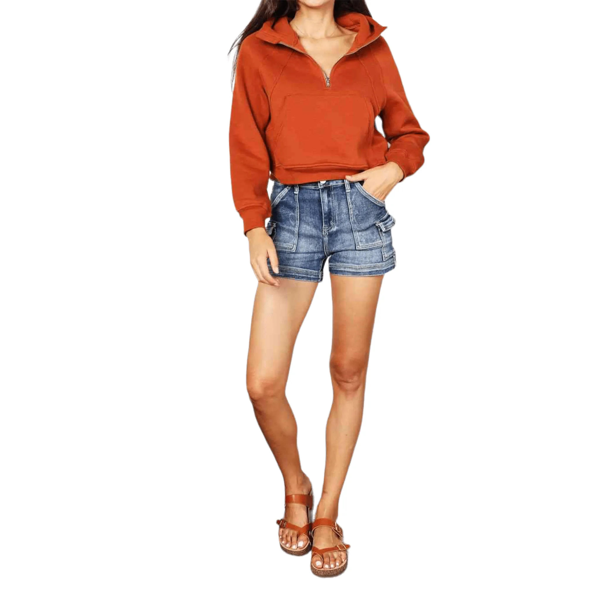 Chic Crop Zip Hoodie