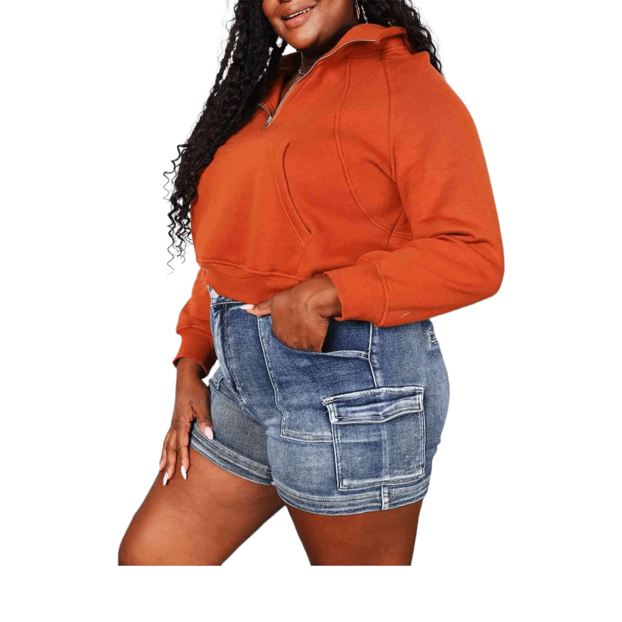 Chic Crop Zip Hoodie