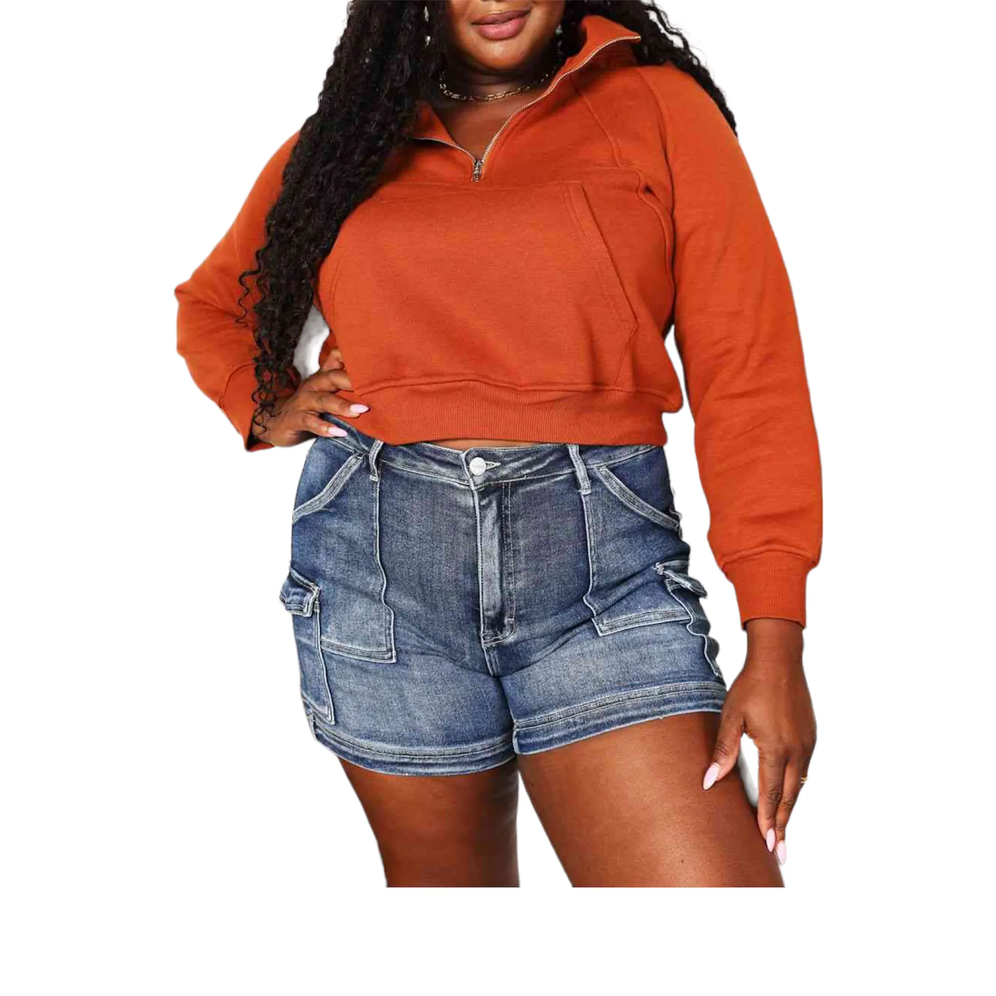 Chic Crop Zip Hoodie