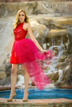 Chic lady in red