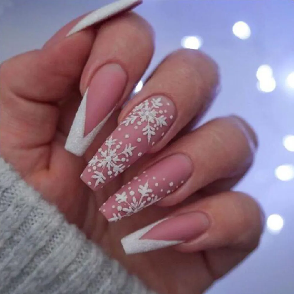 Christmas Coffin matte snow french white