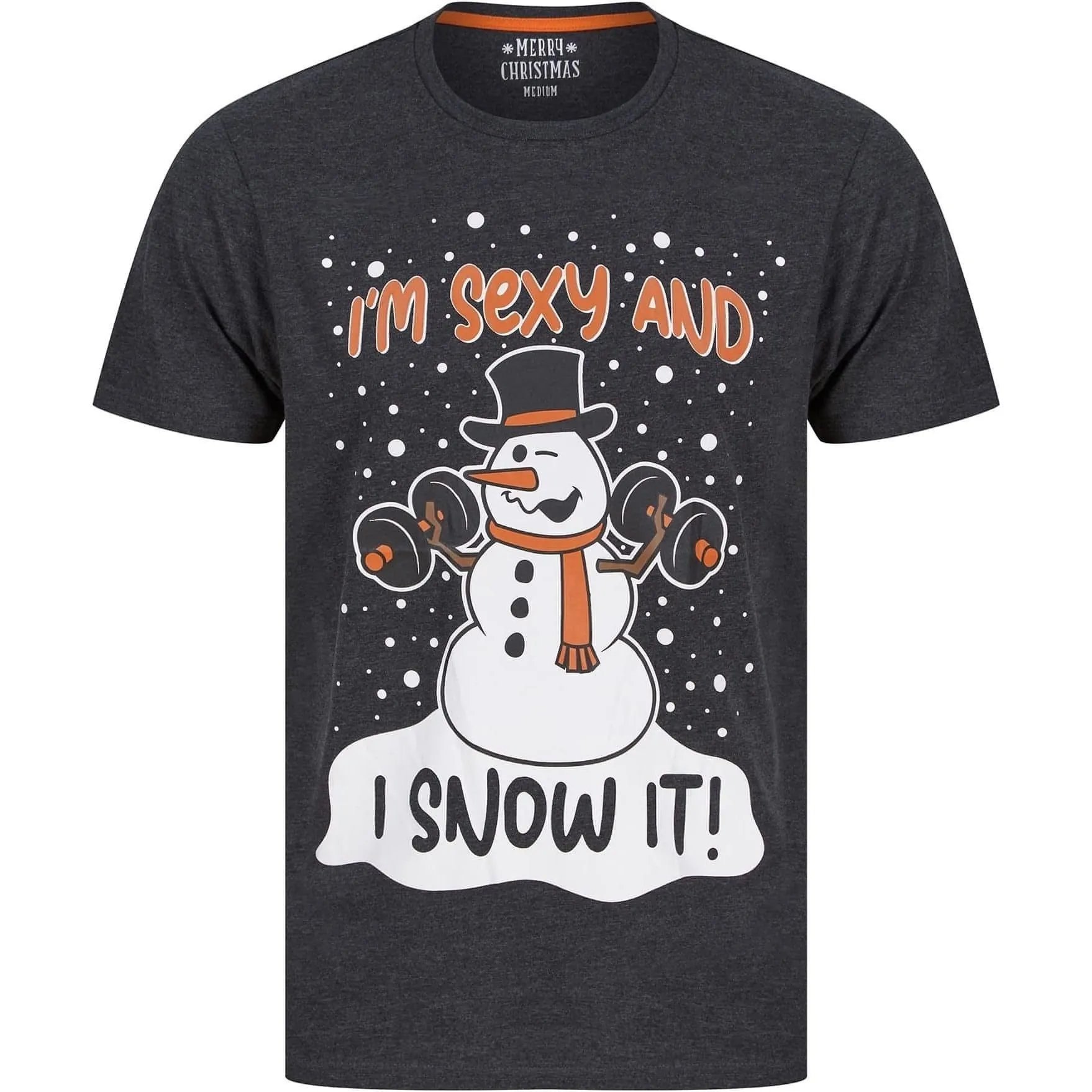 Christmas Snow It Mens Christmas Short Sleeve Top - Grey