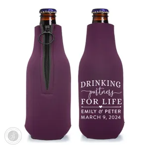 Collapsible Foam Zippered Bottle Cooler #10Z - Quarantine Partners For Life