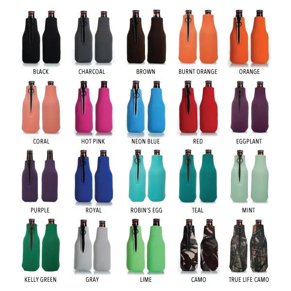 Collapsible Foam Zippered Bottle Cooler #10Z - Quarantine Partners For Life