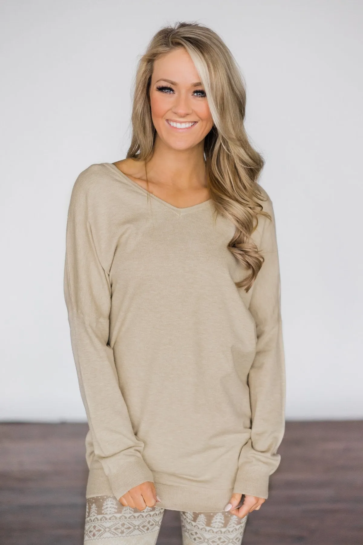 Criss Cross Back Detail Sweater - Taupe