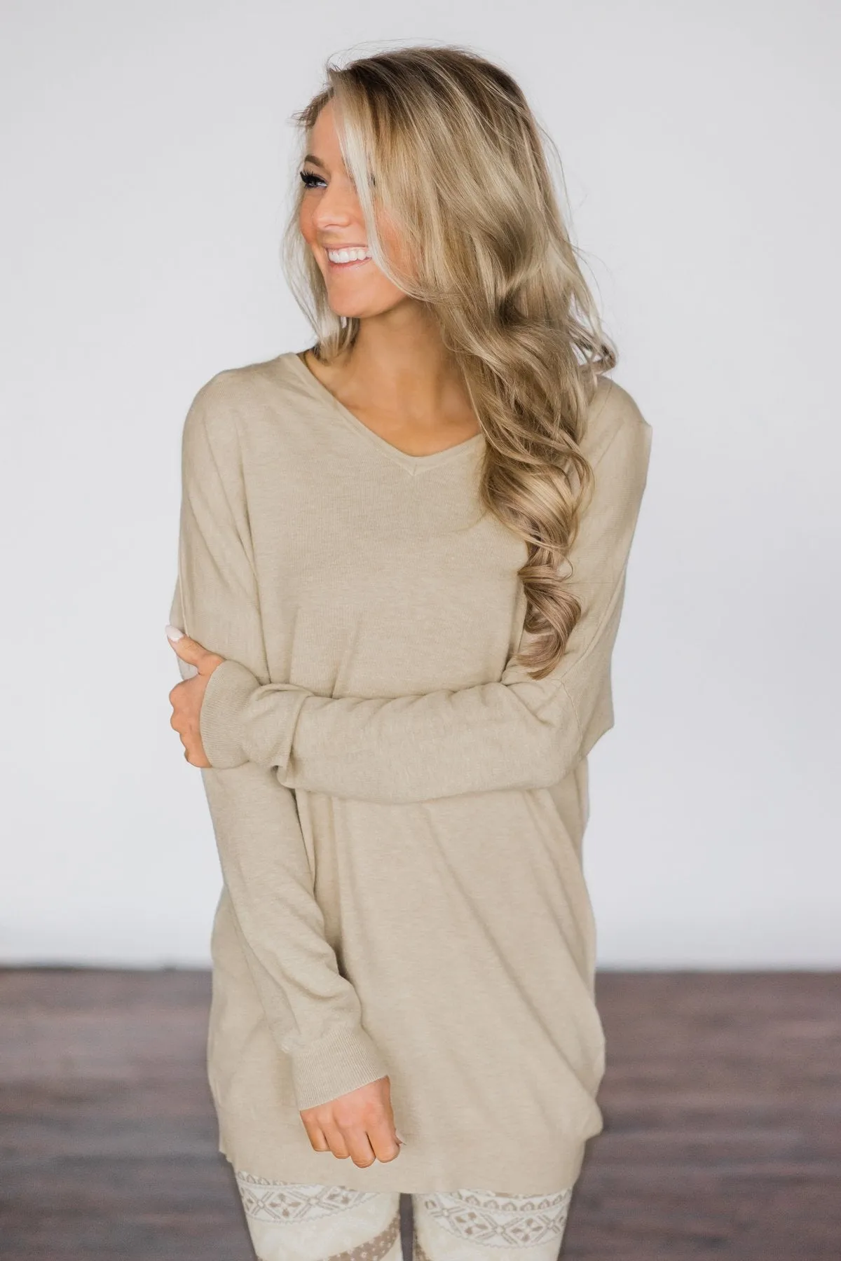 Criss Cross Back Detail Sweater - Taupe