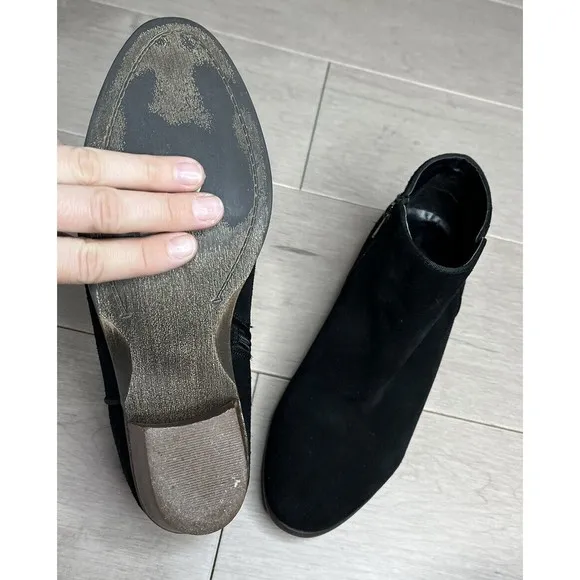 Crown Vintage Tabitha Bootie Leather Suede 9.5 M Low Block Heel
