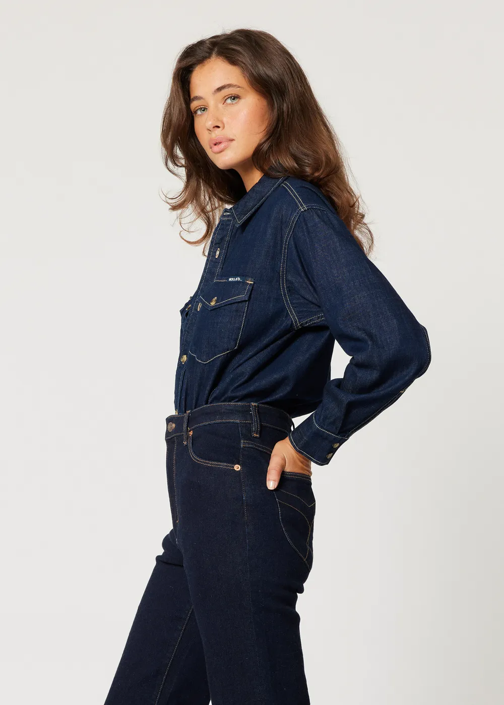 Dark Rinse Oversized Denim Shirt