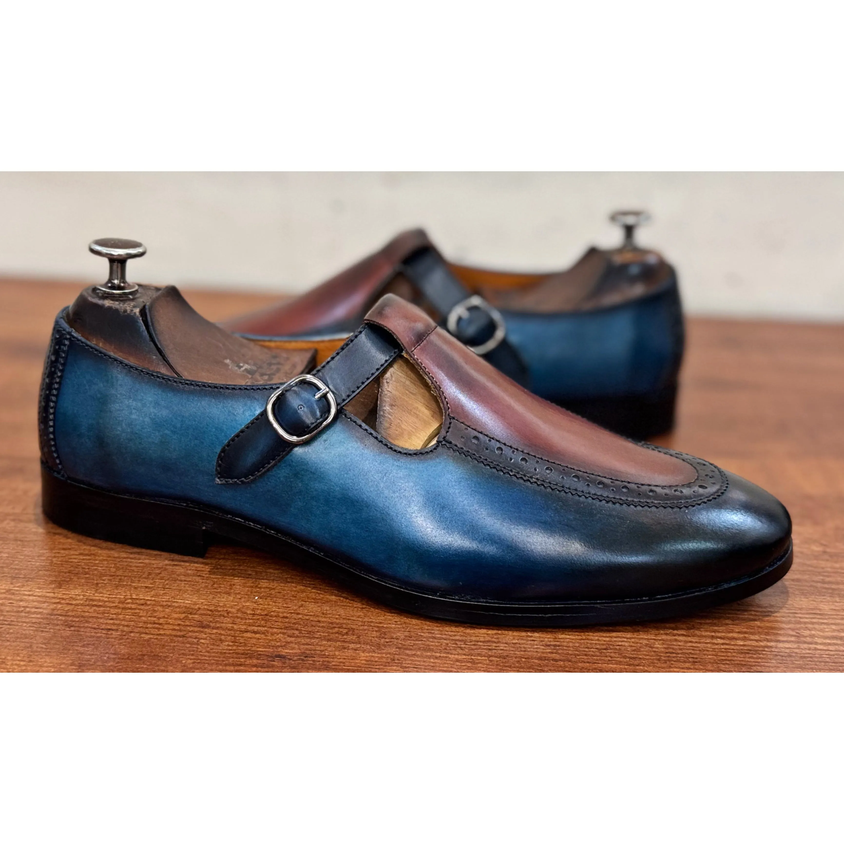 Eden Blue Sandals Hand Patina