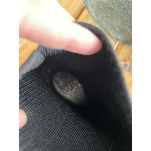 Eileen Fisher Aesop Tumbled Nubuck and Recycled Stretch Knit Bootie Size 8.5