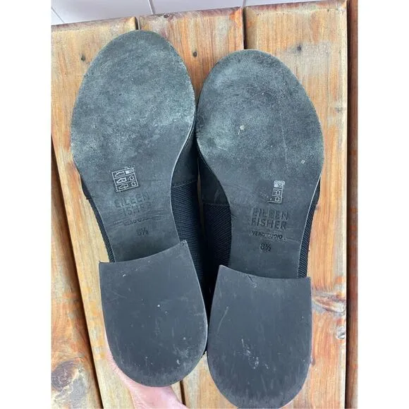 Eileen Fisher Aesop Tumbled Nubuck and Recycled Stretch Knit Bootie Size 8.5