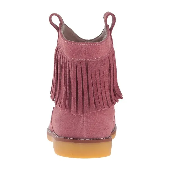 Elephantito girls pink suede fringe boot