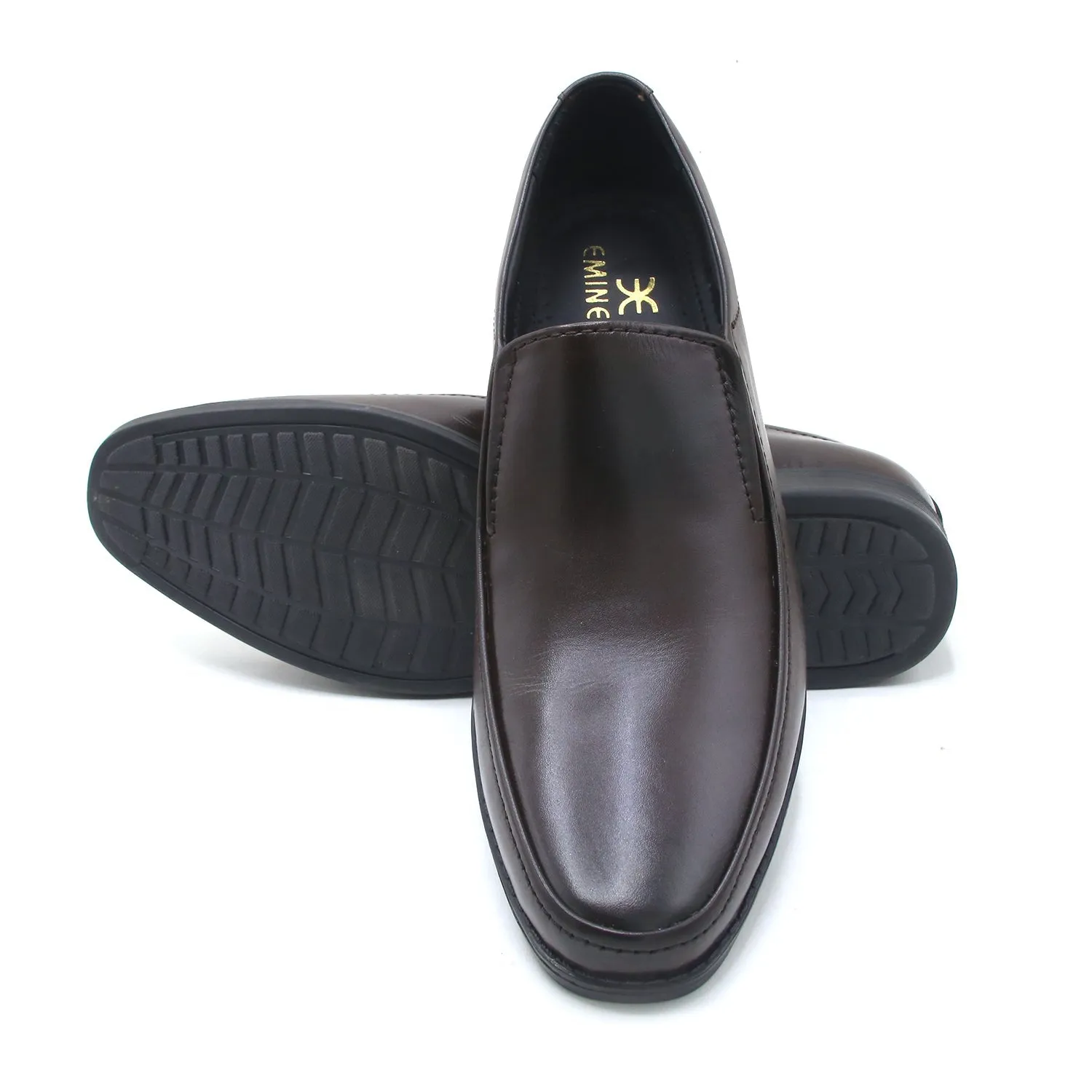 Eminent Comfortable Slip-On Leather Moccasins - Coffee