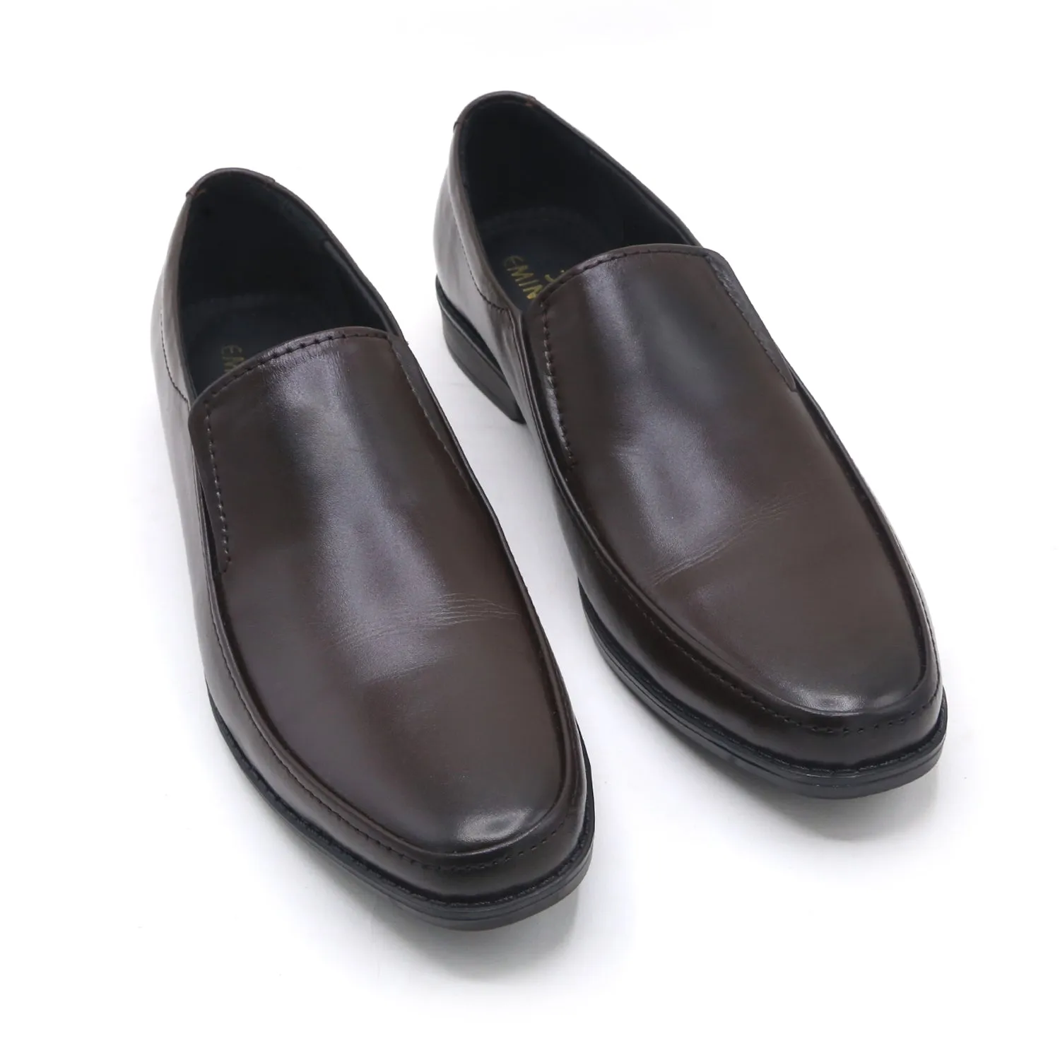 Eminent Comfortable Slip-On Leather Moccasins - Coffee