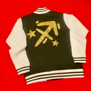 Fallon Aurielle Unisex Signature Sagittarius Zodiac Jacket Jogging Set (Olive Green, Gold & Cream)